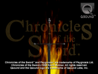 Chronicles of the Sword title screen for Playstation